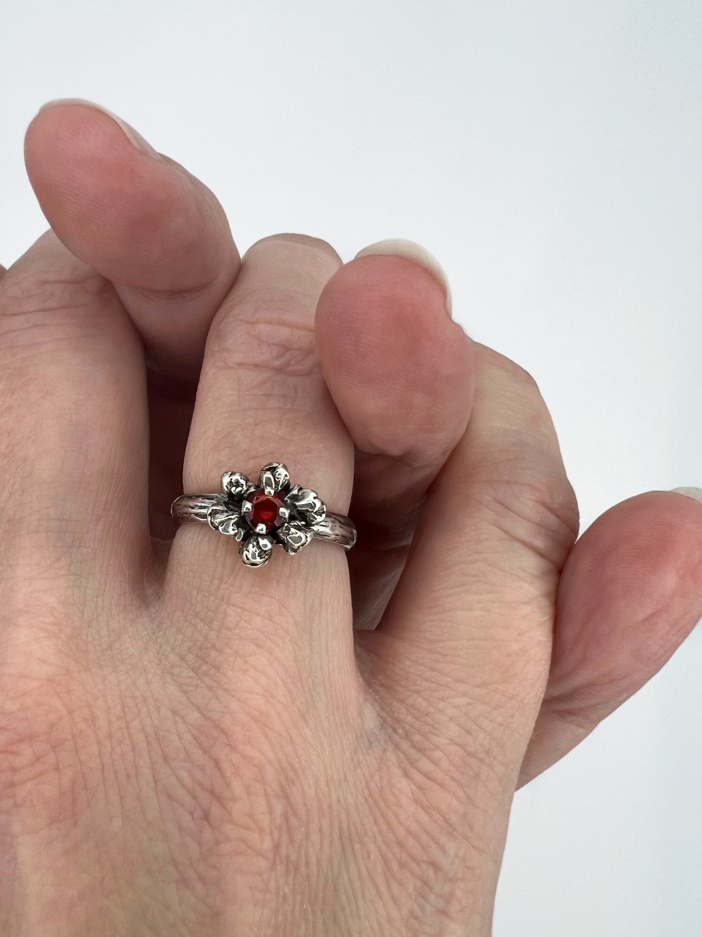 Bud Ring with Gemstones