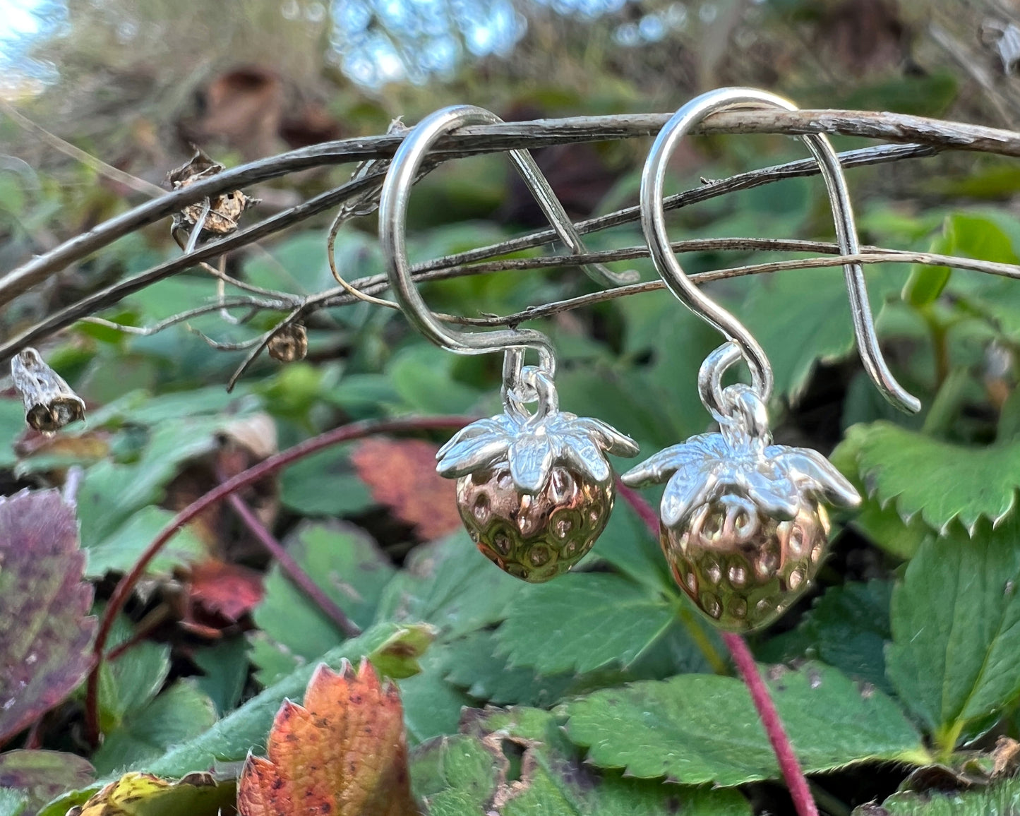 Wild Strawberry Dangle Earrings