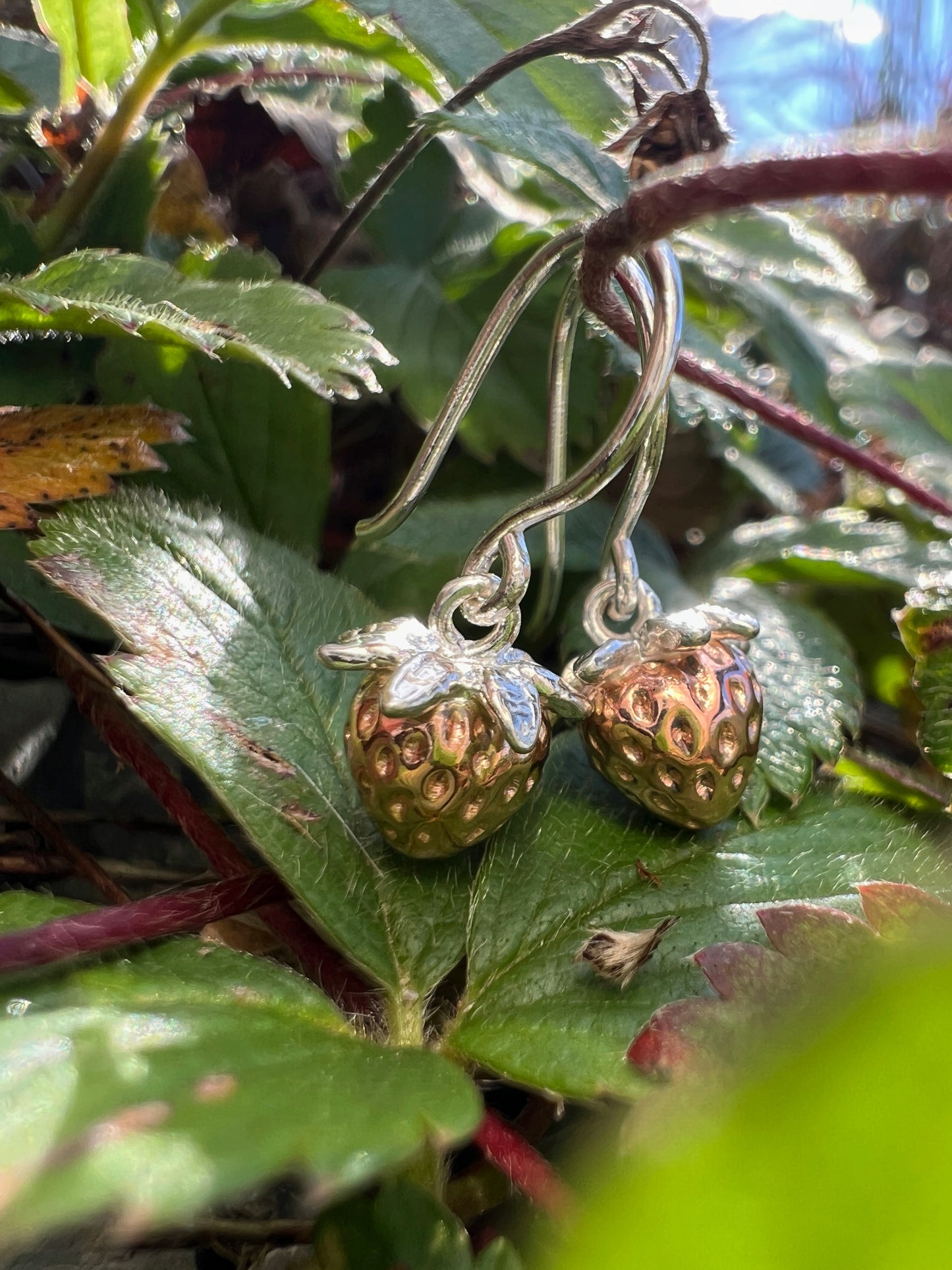 Wild Strawberry Dangle Earrings