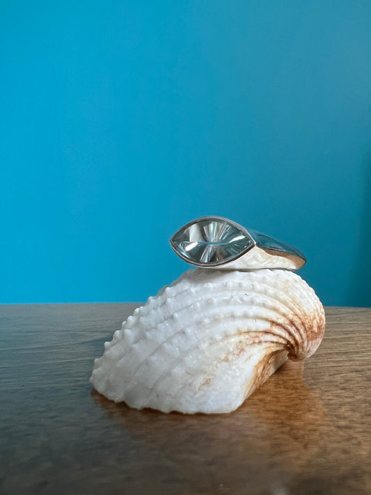 Horizon’s Edge Ring with Aquamarine