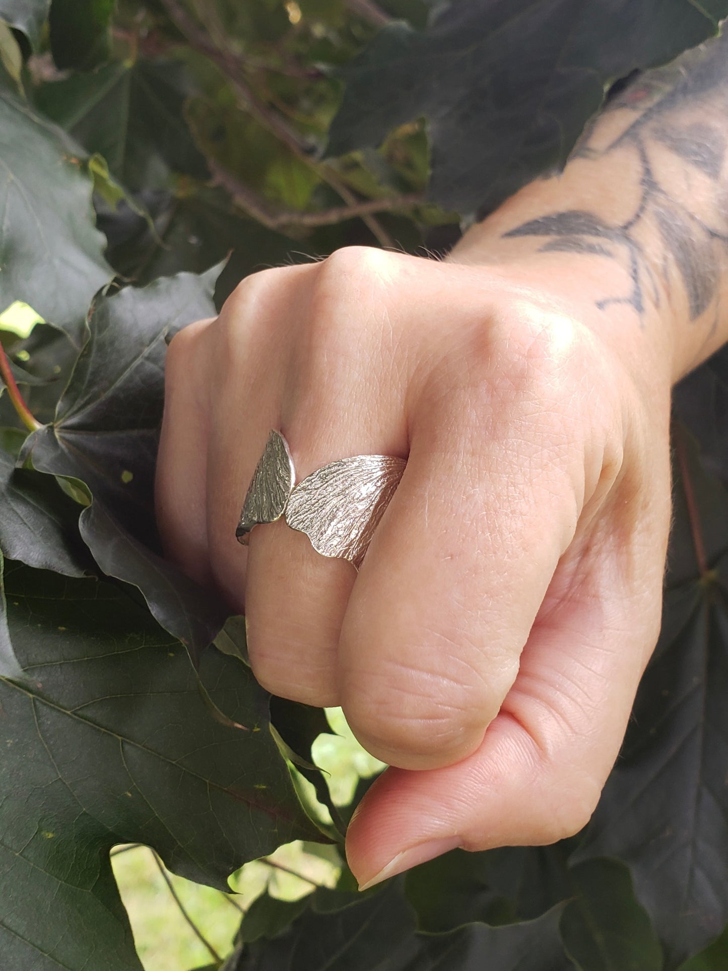 Silver maple key ring