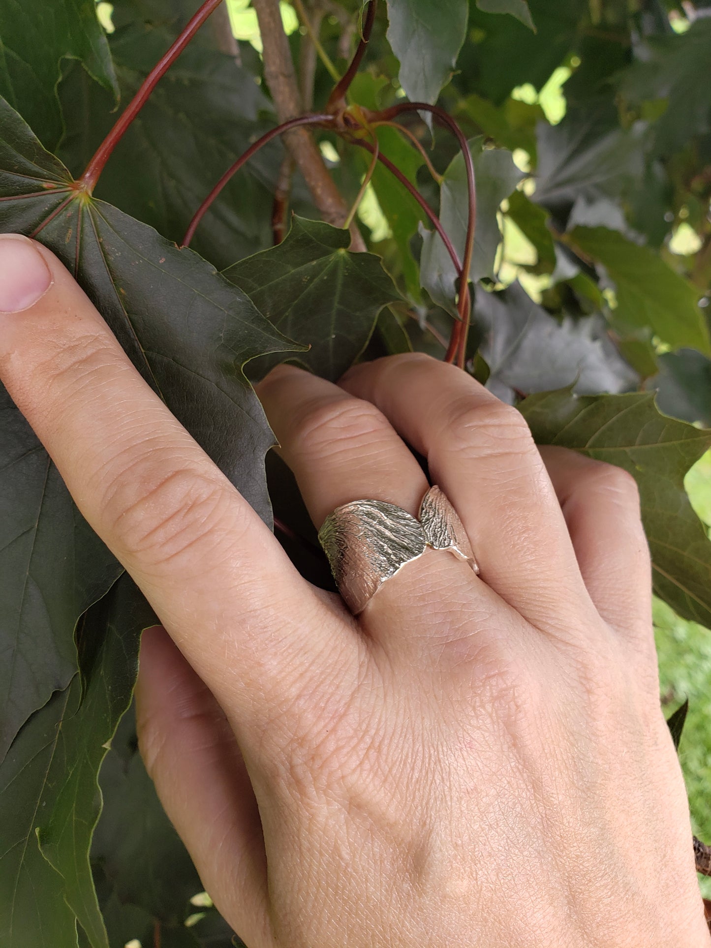 Silver maple key ring