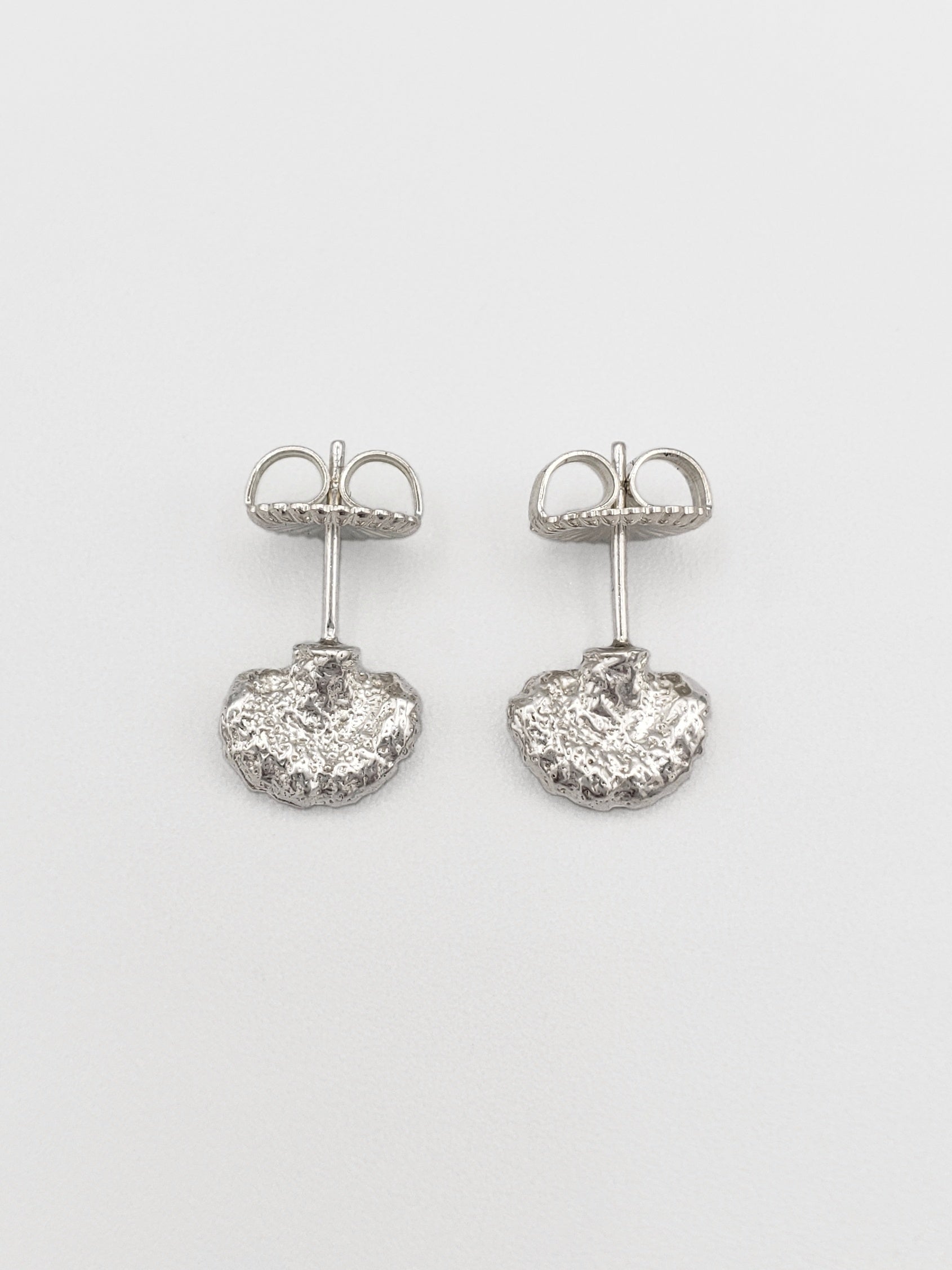Sterling silver fungus stud earrings with large butterfly backs