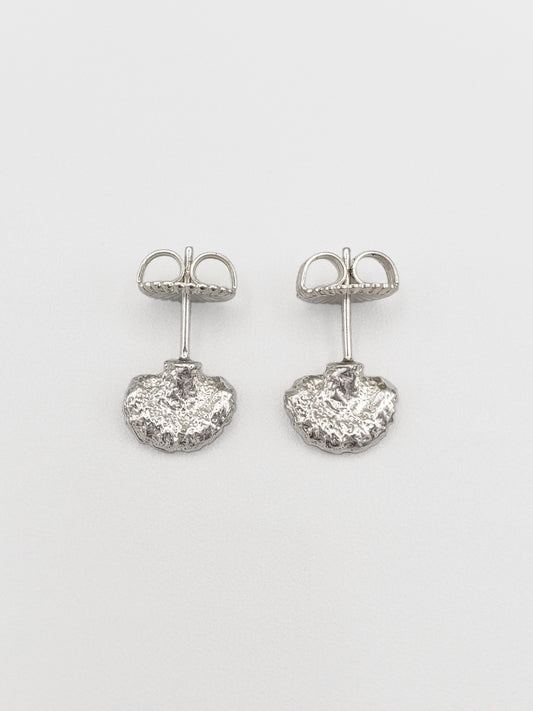 Sterling silver fungus stud earrings with large butterfly backs