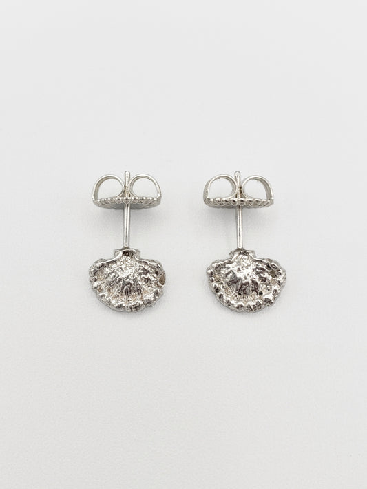 Sterling silver fungus stud earrings with large butterfly backs