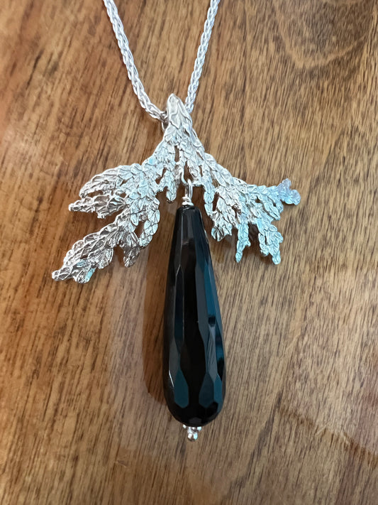 Cedar Bough Necklace with Onyx