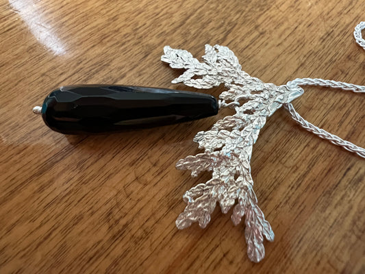 Cedar Bough Necklace with Onyx