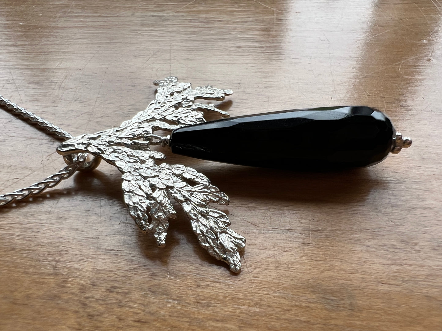 Cedar Bough Necklace with Onyx