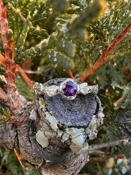 Cedar Conifer Ring in Amethyst