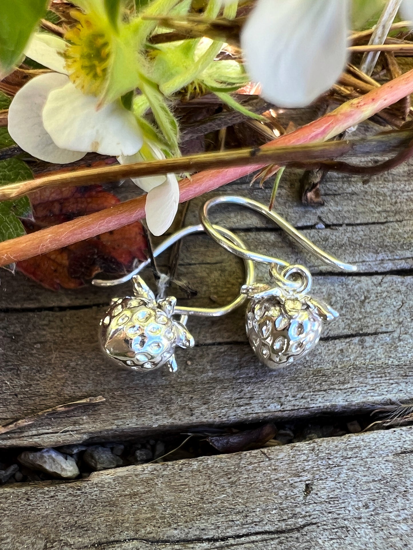 Wild Strawberry Dangle Earrings