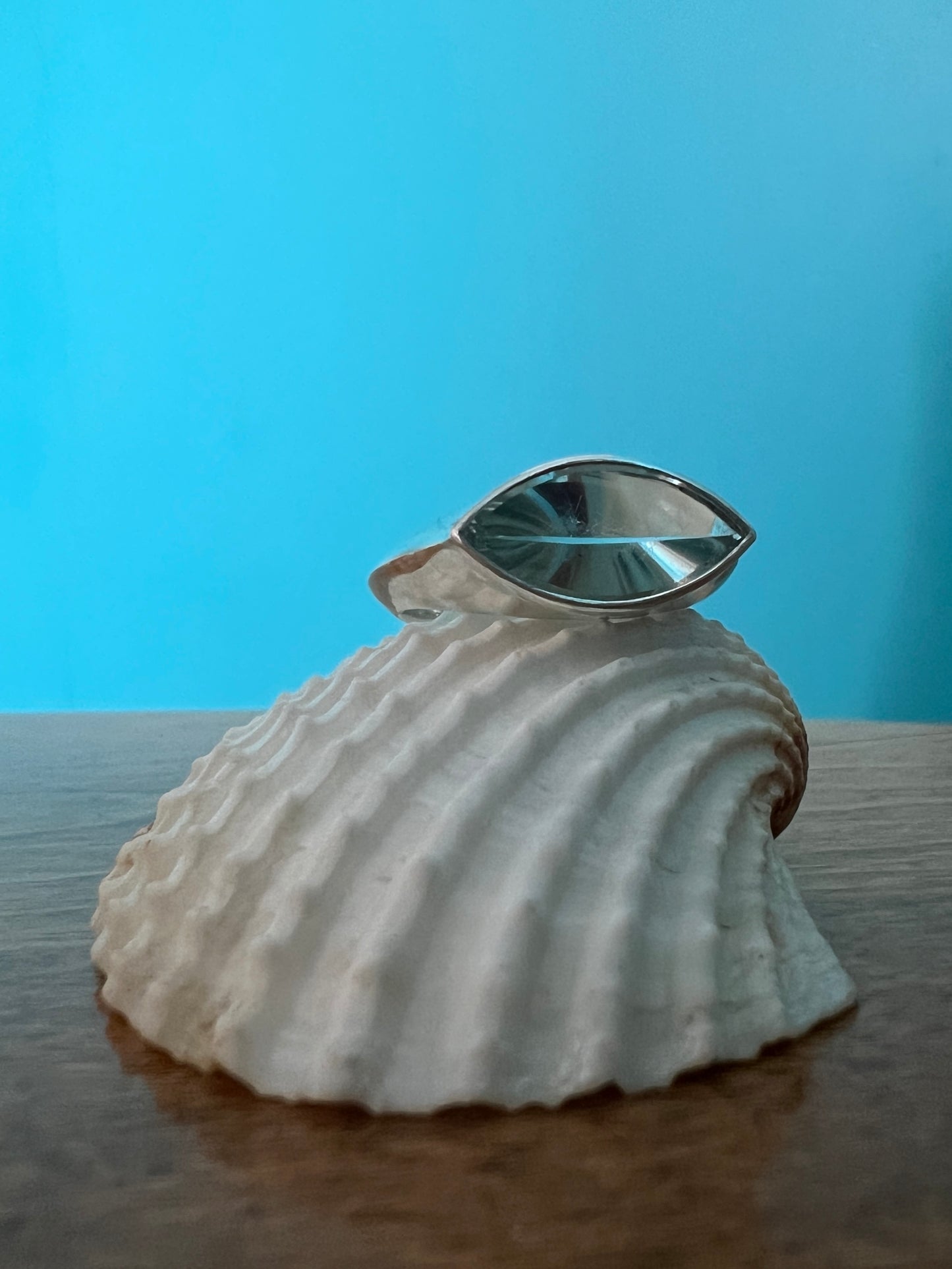Horizon’s Edge Ring with Aquamarine