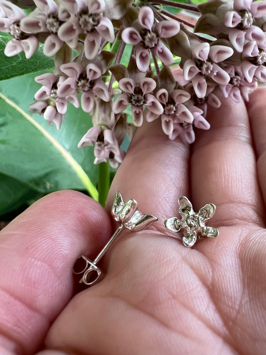 Milkweed Flower Stud Earrings