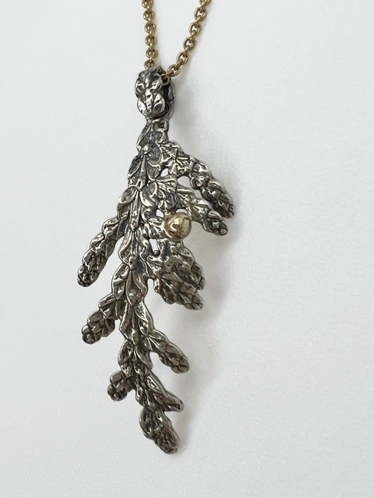 Cedar Grove Pendant with Gold Dewdrop